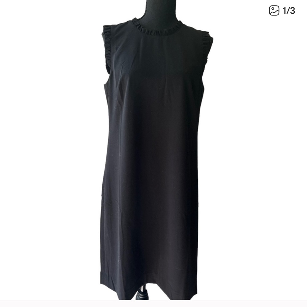 J Crew NWT Black Ruffle trim Suit Dress Size 10